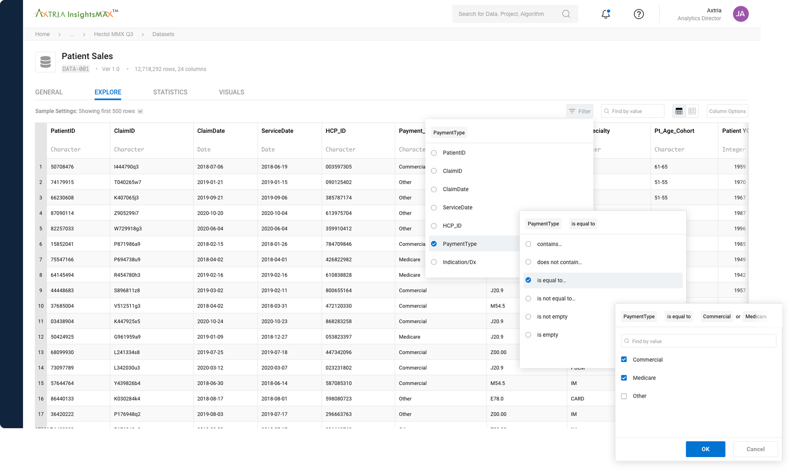 Advance filtering allows Data Scientists to make decisions faster