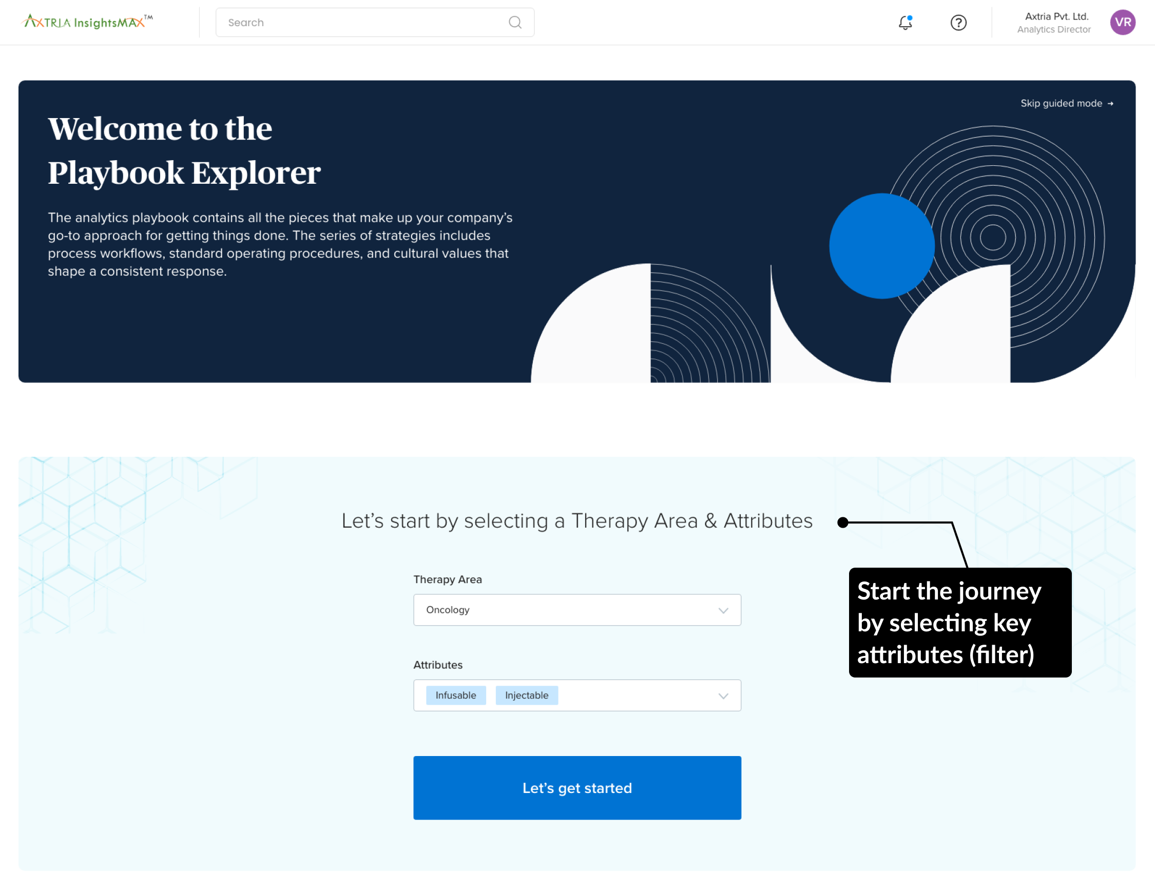 Start by selecting key goal